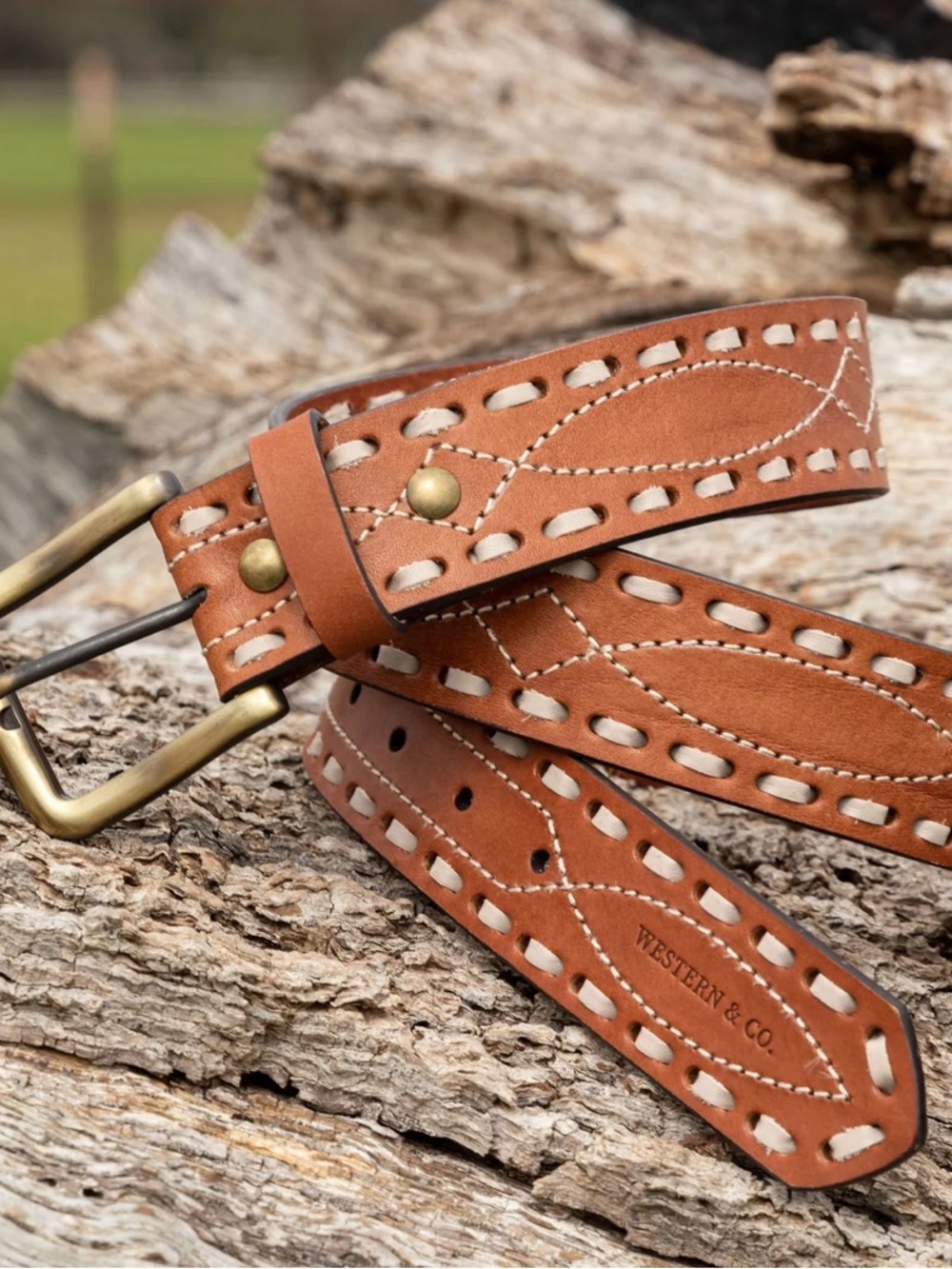Classic Brown Buckstich Belt